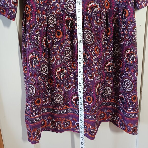 Garnet Hill Floral Drop Waist Dress, 3/4 Sleeve, Lined, Size 04 - Picture 4 of 8